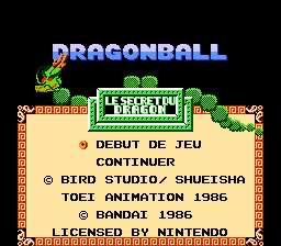 Dragon Ball - Le Secret du Dragon Title Screen
